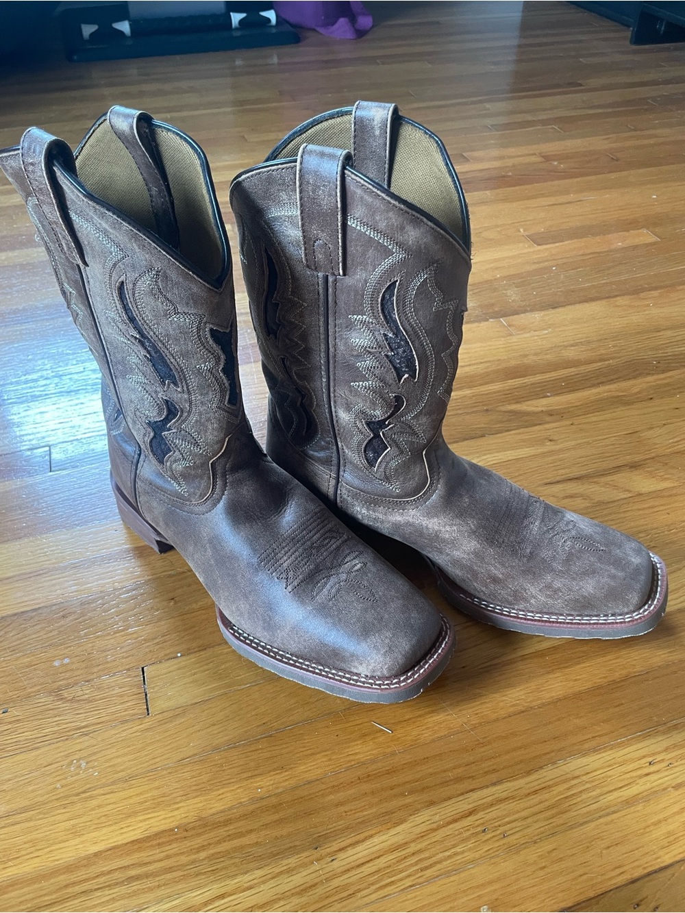 Laredo Men's Brown Suede Western Pull-On Boots